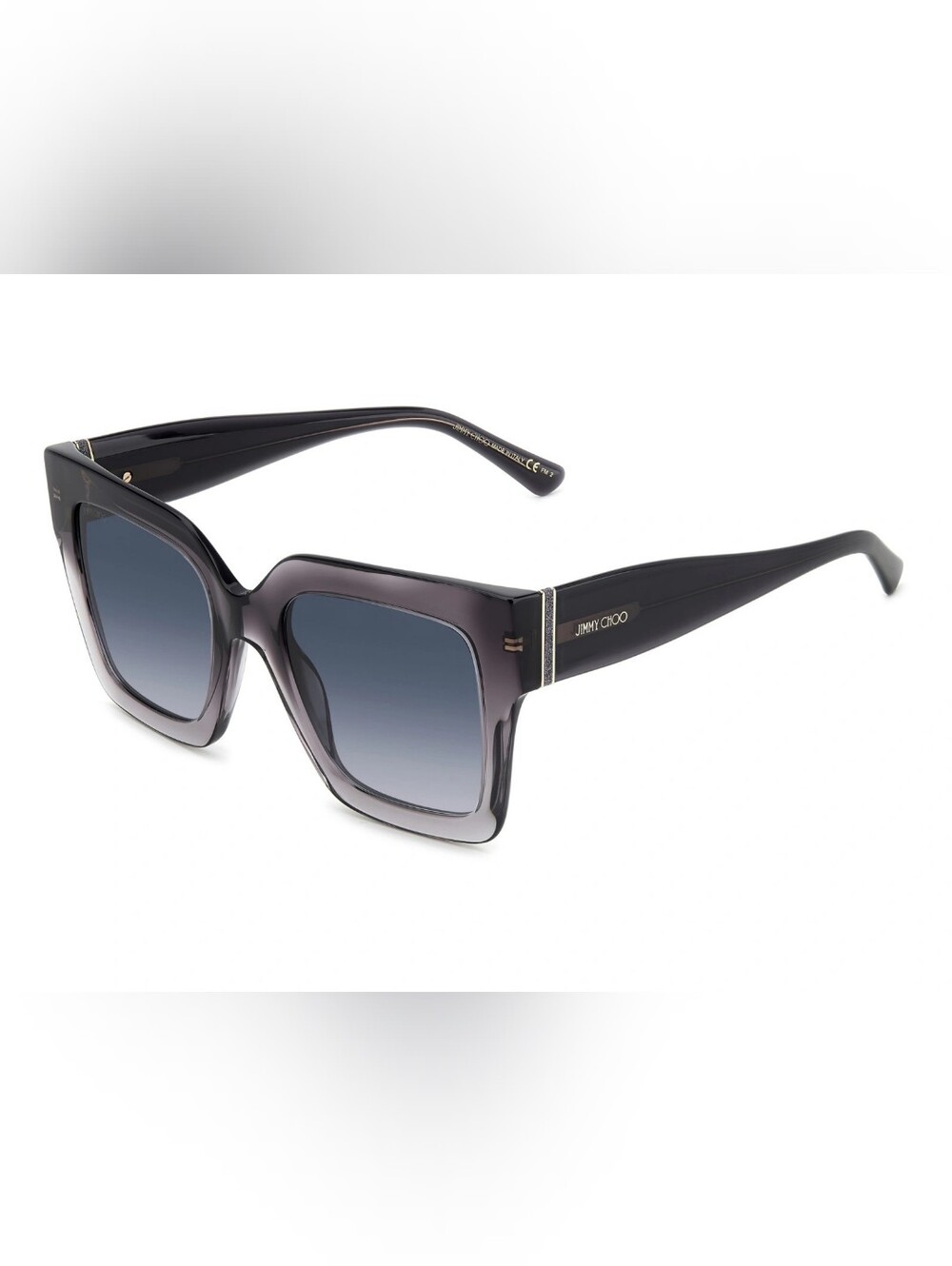 NEW AUTH Jimmy Choo EDNA/S Transparent Gray Square Sunglasses